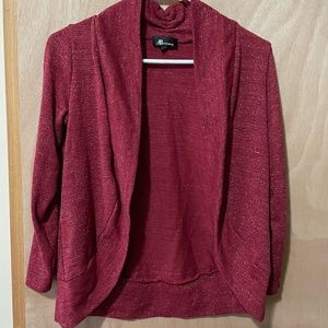 AB Studio Red Cardigan Sweater Size Medium